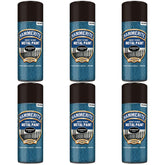 6X Hammerite Hammered Black Spray Paint 400ml Spray Paint